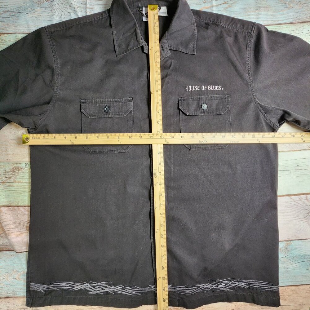 House Of Blues Charcoal Short Sleeve Button-Up Shirt Mens X-Large - Picture 8 of 11